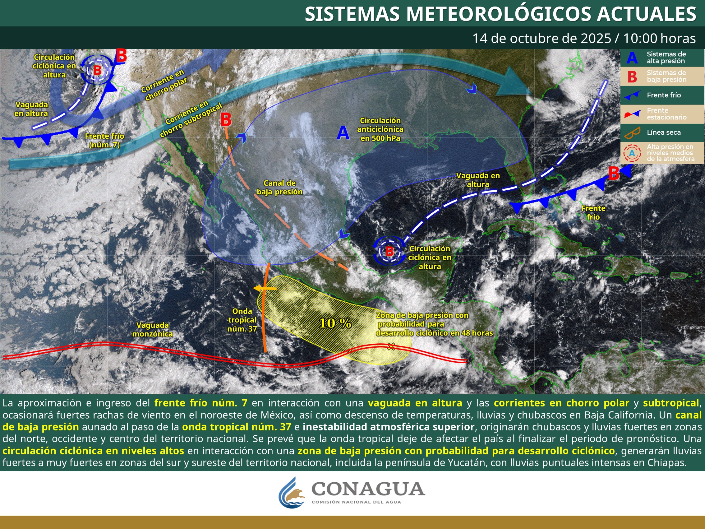 Se recomienda a la población mantenerse informada a través de fuentes oficiales y seguir las indicaciones de Protección Civil.