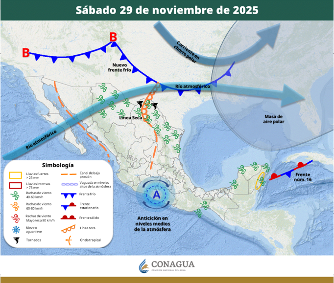 Nuevo frente frío traerá lluvias y bajas temperaturas al país