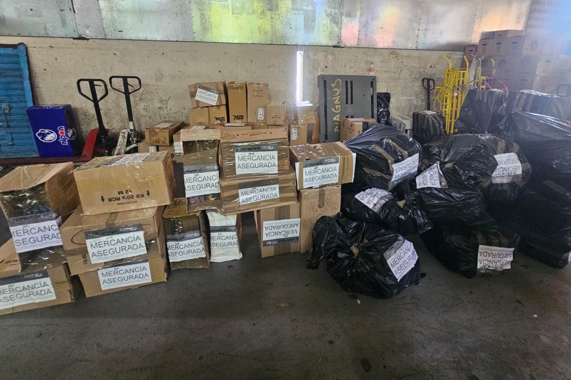 Operativo conjunto de la SSC y el IMPI decomisa más de 12 mil cajetillas en seis locales de la CEDA.