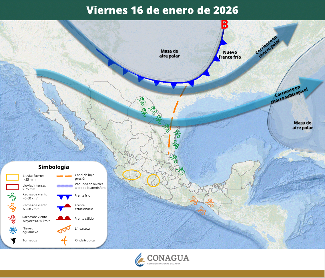 Frente frío 29 ingresará al norte del país; persistirán lluvias y vientos fuertes