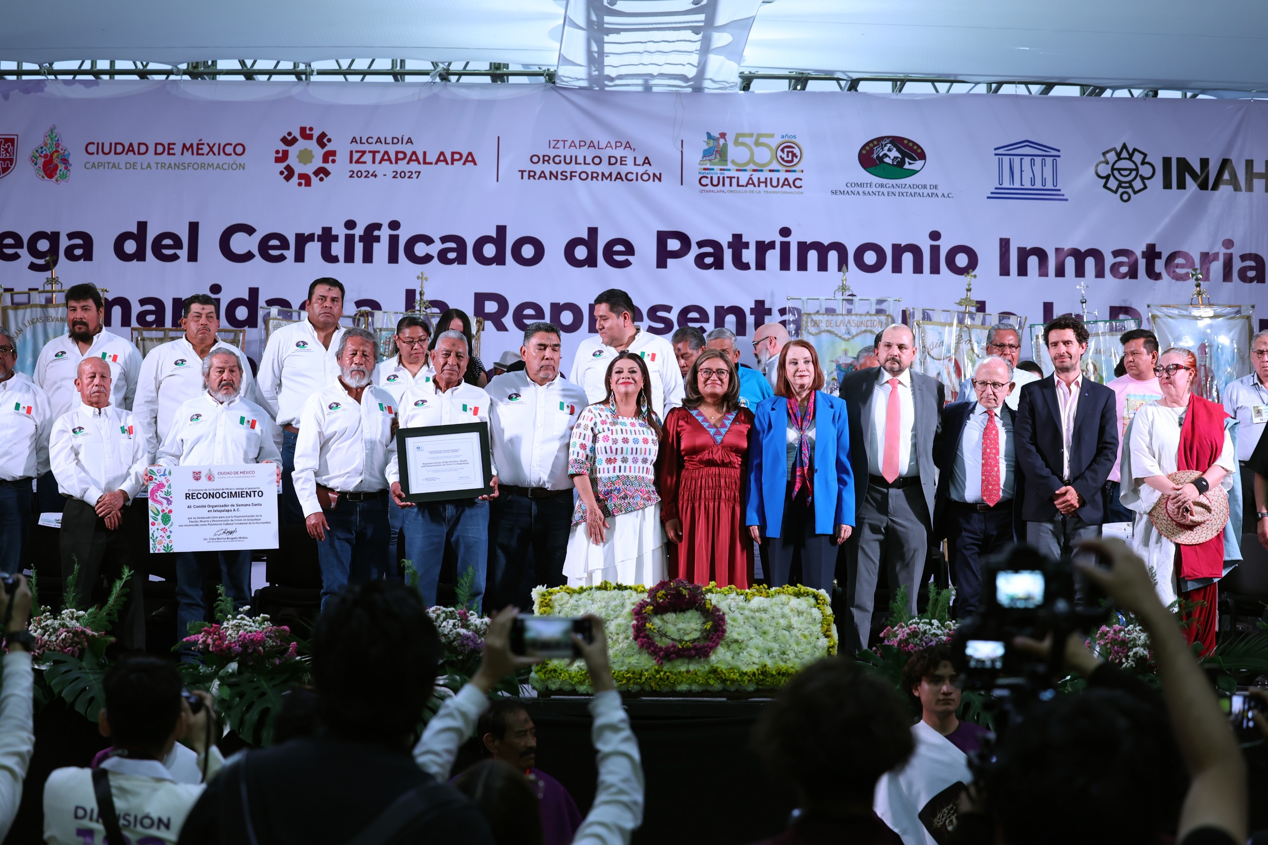 Clara Brugada afirma que la inscripción coloca a la alcaldía “en la memoria cultural de la humanidad” y reconoce la organización comunitaria de los Ocho Barrios.