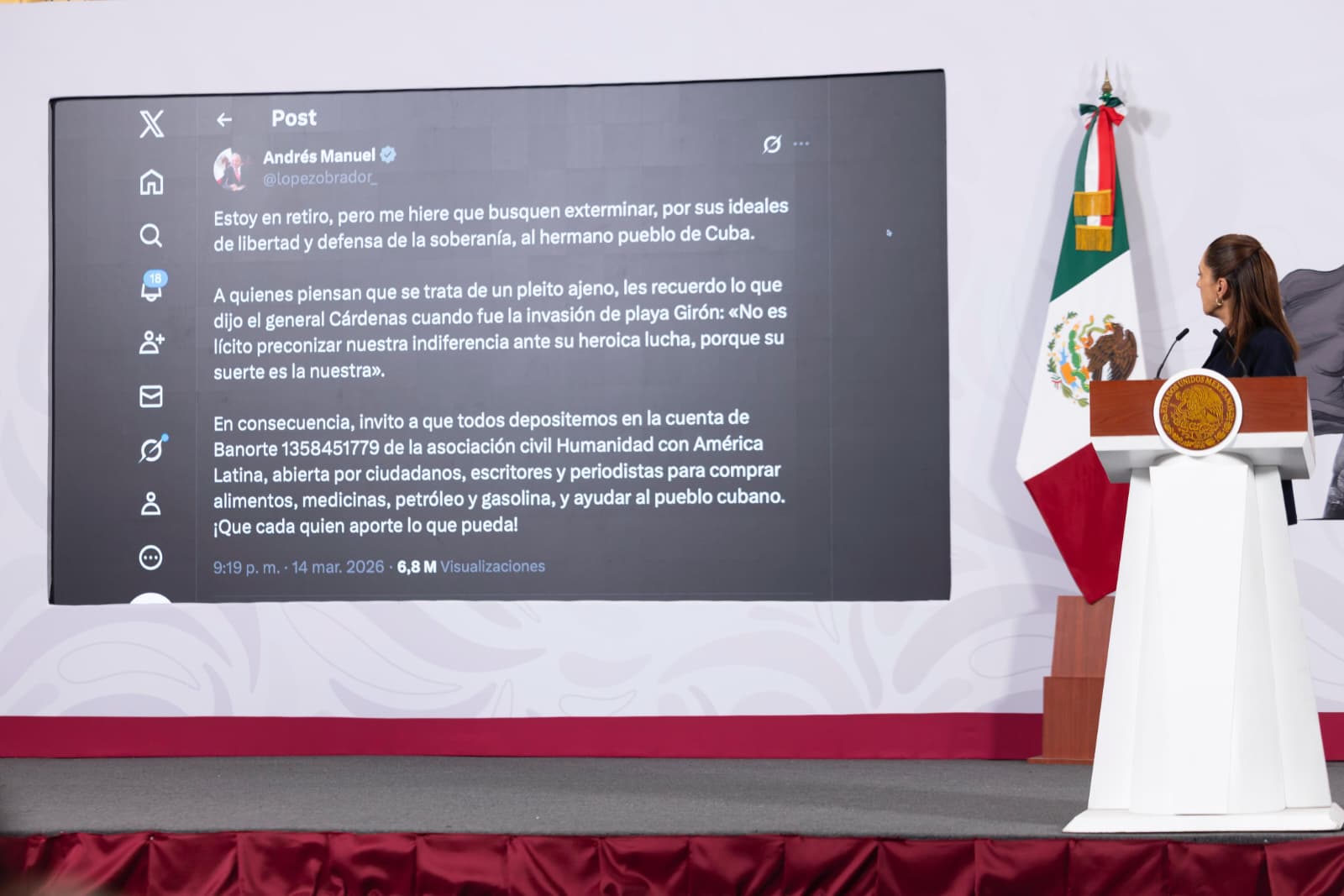 La presidenta señaló que su gobierno trabaja para concretar una conversación con el mandatario estadounidense mientras avanzan reuniones entre equipos de ambos países, particularmente en materia de seguridad.