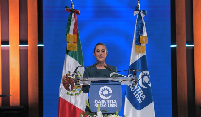 La presidenta encabezará su conferencia matutina y viajará a Monterrey para participar en la asamblea anual de Caintra.