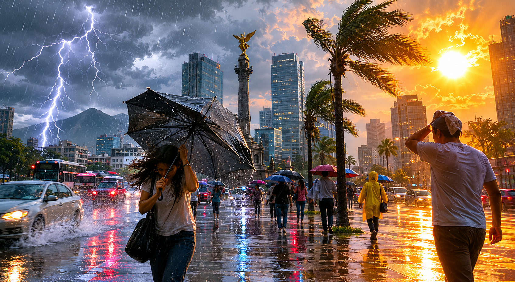 Conagua alerta por tormentas severas y temperaturas extremas.