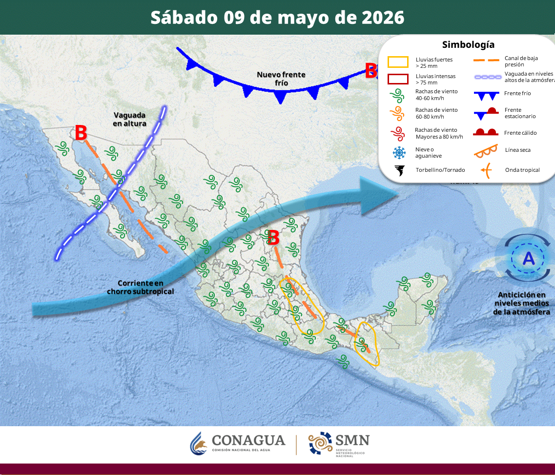El Servicio Meteorológico Nacional advirtió temperaturas superiores a los 45 grados en zonas del norte y sur del país, mientras que lluvias intensas podrían provocar inundaciones, deslaves y aumento en ríos y arroyos.