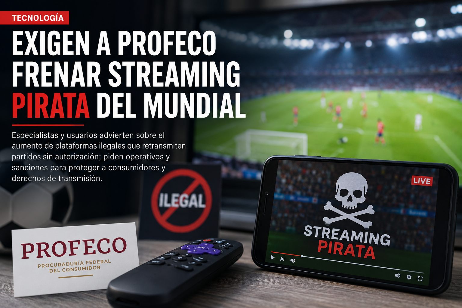 Especialistas, autoridades y organizaciones de consumidores advierten que la piratería en streaming podría dispararse durante la Copa del Mundo; solicitan a Profeco reforzar vigilancia y emitir alertas preventivas.