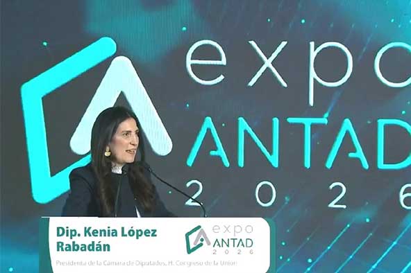 La presidenta de la Cámara de Diputados llamó a fortalecer las instituciones y garantizar condiciones para la inversión y la generación de empleos durante la inauguración de ExpoANTAD 2026 en Guadalajara.