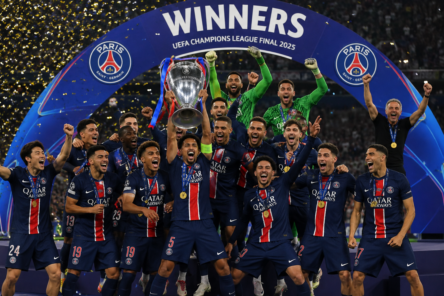 PSG aplasta 5-0 al Inter y conquista su primera Champions League