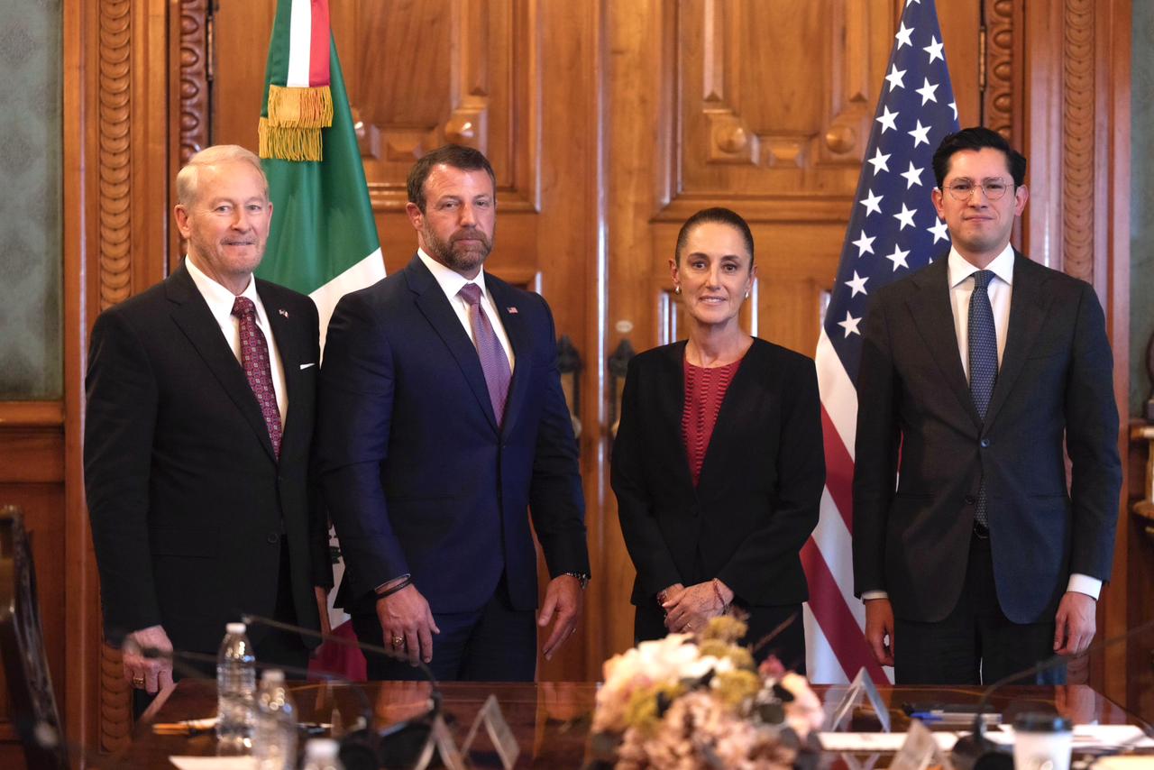La presidenta Claudia Sheinbaum recibió al secretario del Departamento de Seguridad Interior de Estados Unidos, Markwayne Mullin; ambas partes acordaron mantener el trabajo conjunto con respeto a la soberanía.