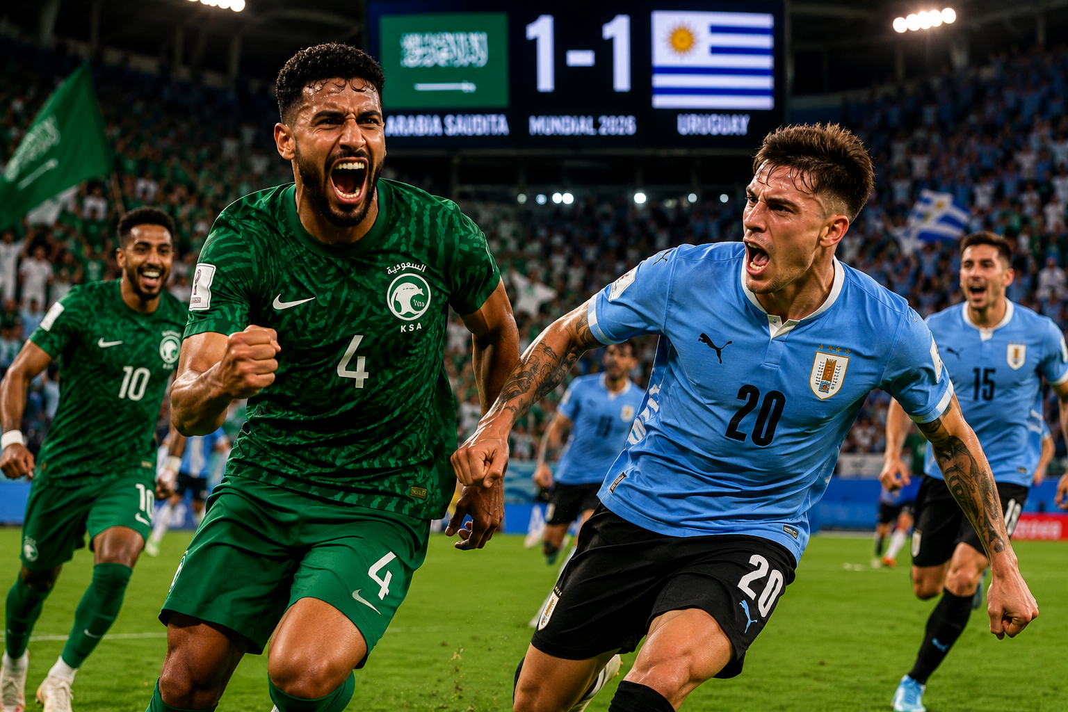 Al-Amri y Maxi Araújo firmaron tablas en un intenso duelo del Grupo H