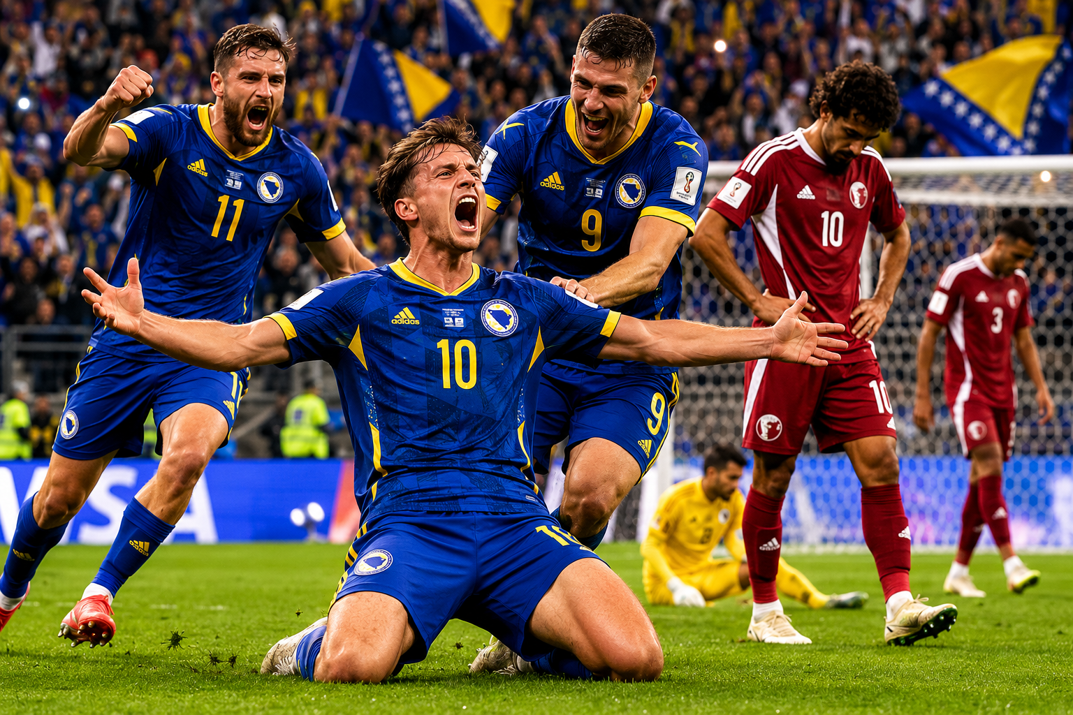 Bosnia derrota a Qatar y aún aspira a clasificar a dieciseisavos.