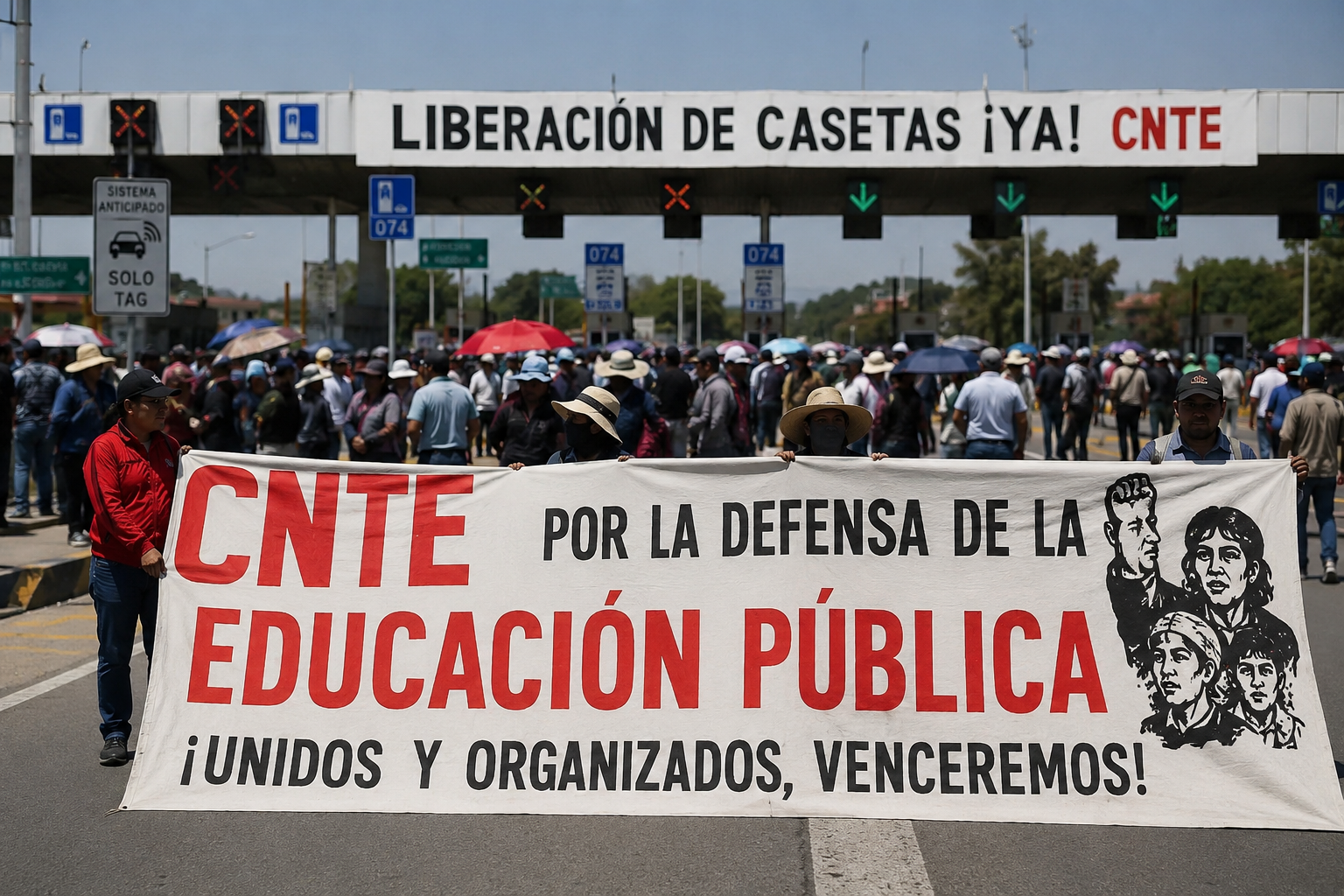 CNTE escala presión; liberará casetas y tensa pulso con Sheinbaum