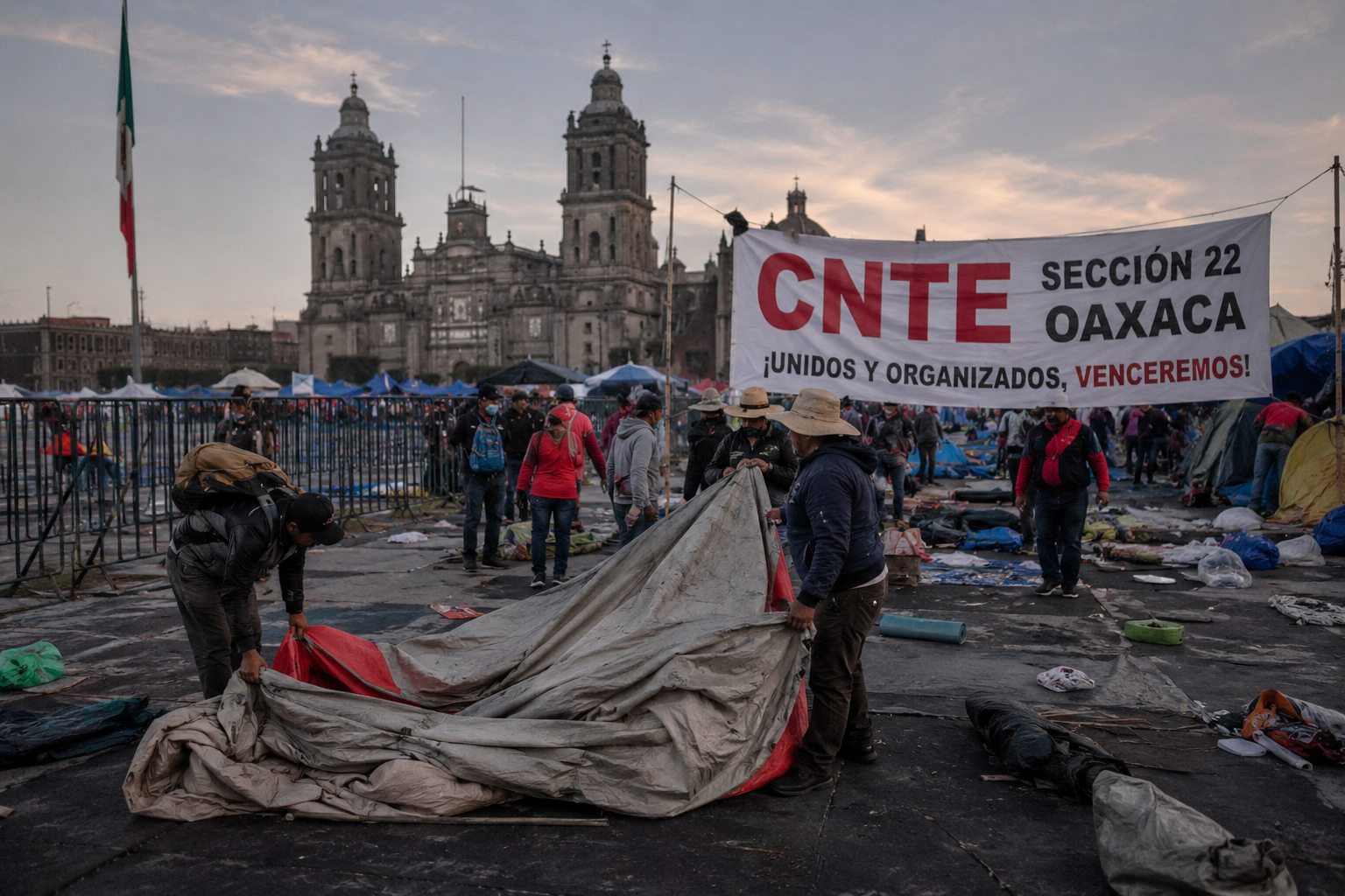 Sección 22 repliega campamento; rechaza que bono cierre conflicto.