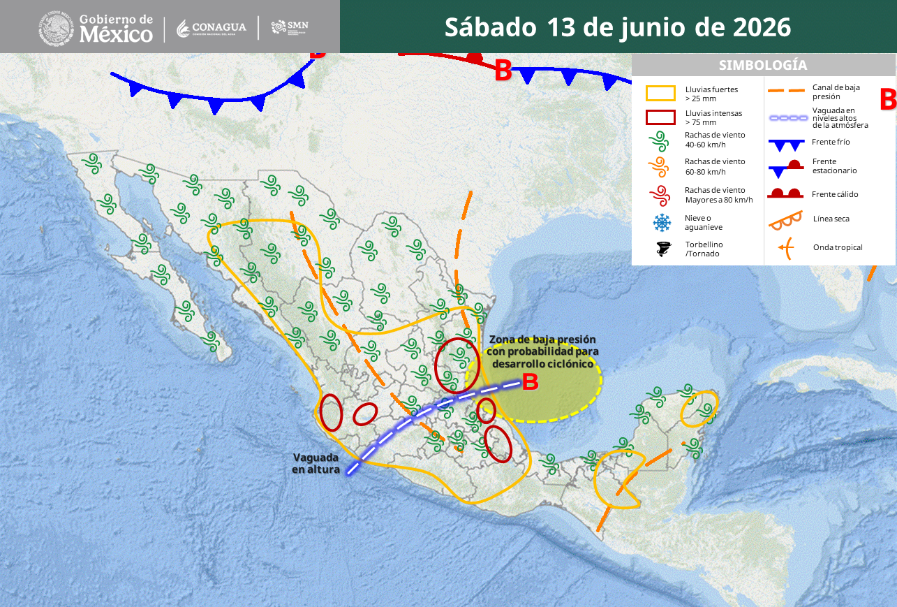 Prevé SMN inundaciones, deslaves y temperaturas de hasta 45°C.