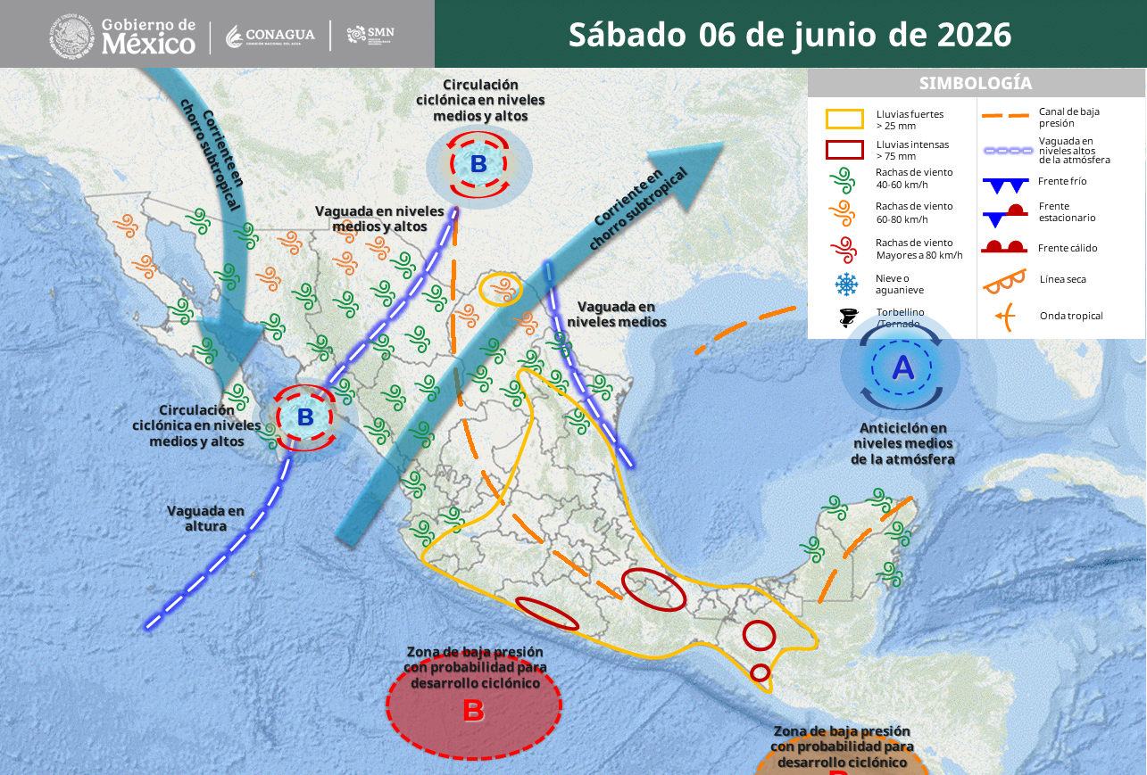 Temporal dejará lluvias extremas, deslaves y calor de hasta 45 grados