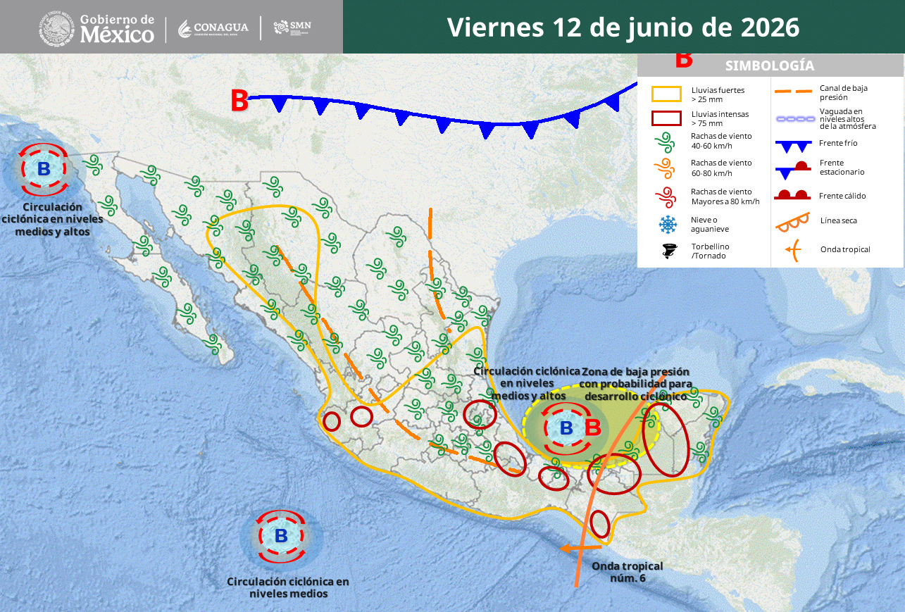 Prevén lluvias de hasta 150 mm y temperaturas superiores a 45 °C.