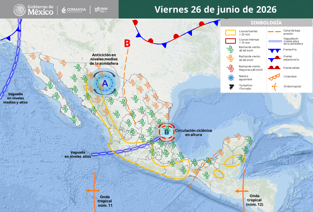 Lluvias intensas y calor extremo activan alertas en gran parte del país.