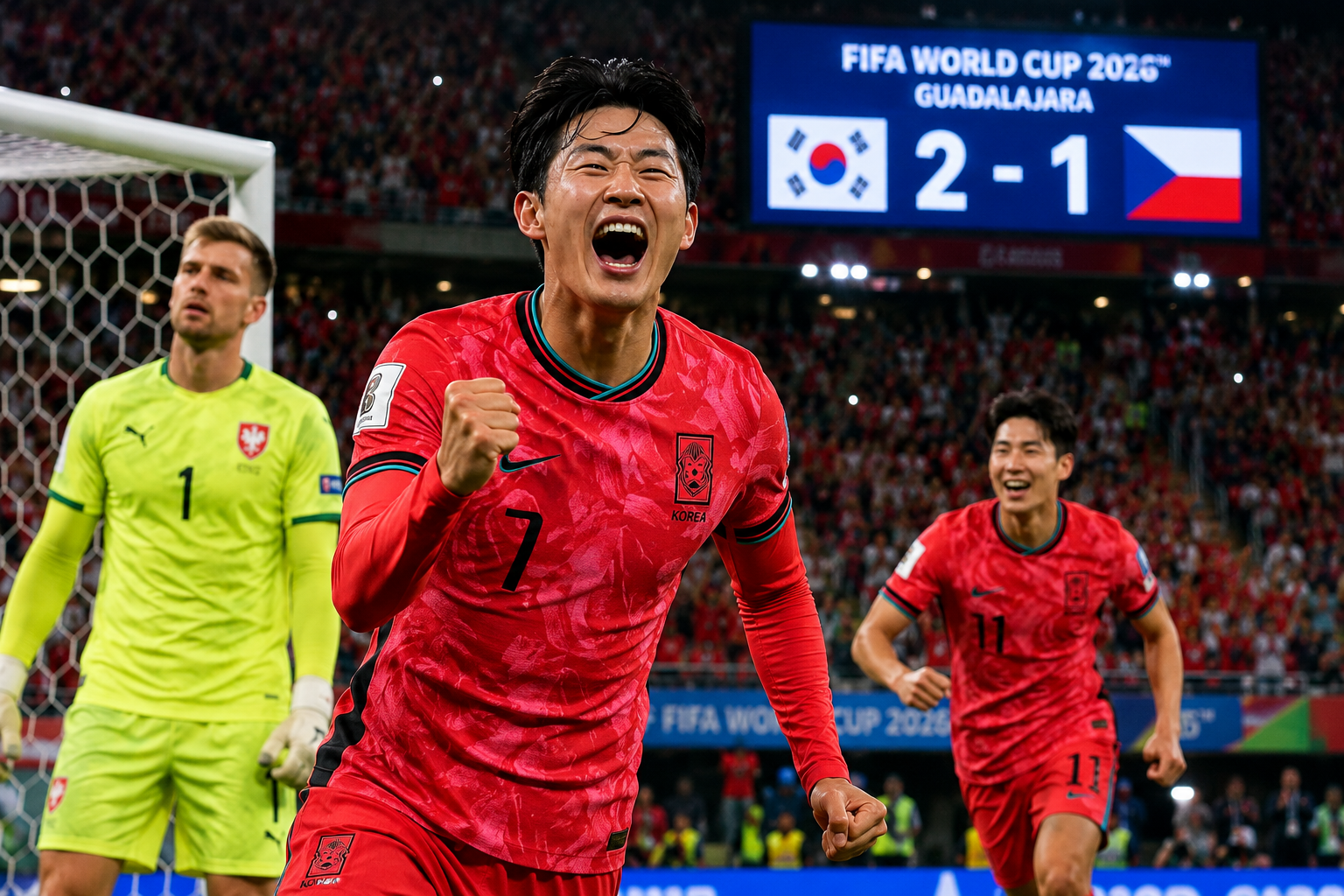 Corea del Sur venció 2-1 a Chequia en el Grupo A del Mundial