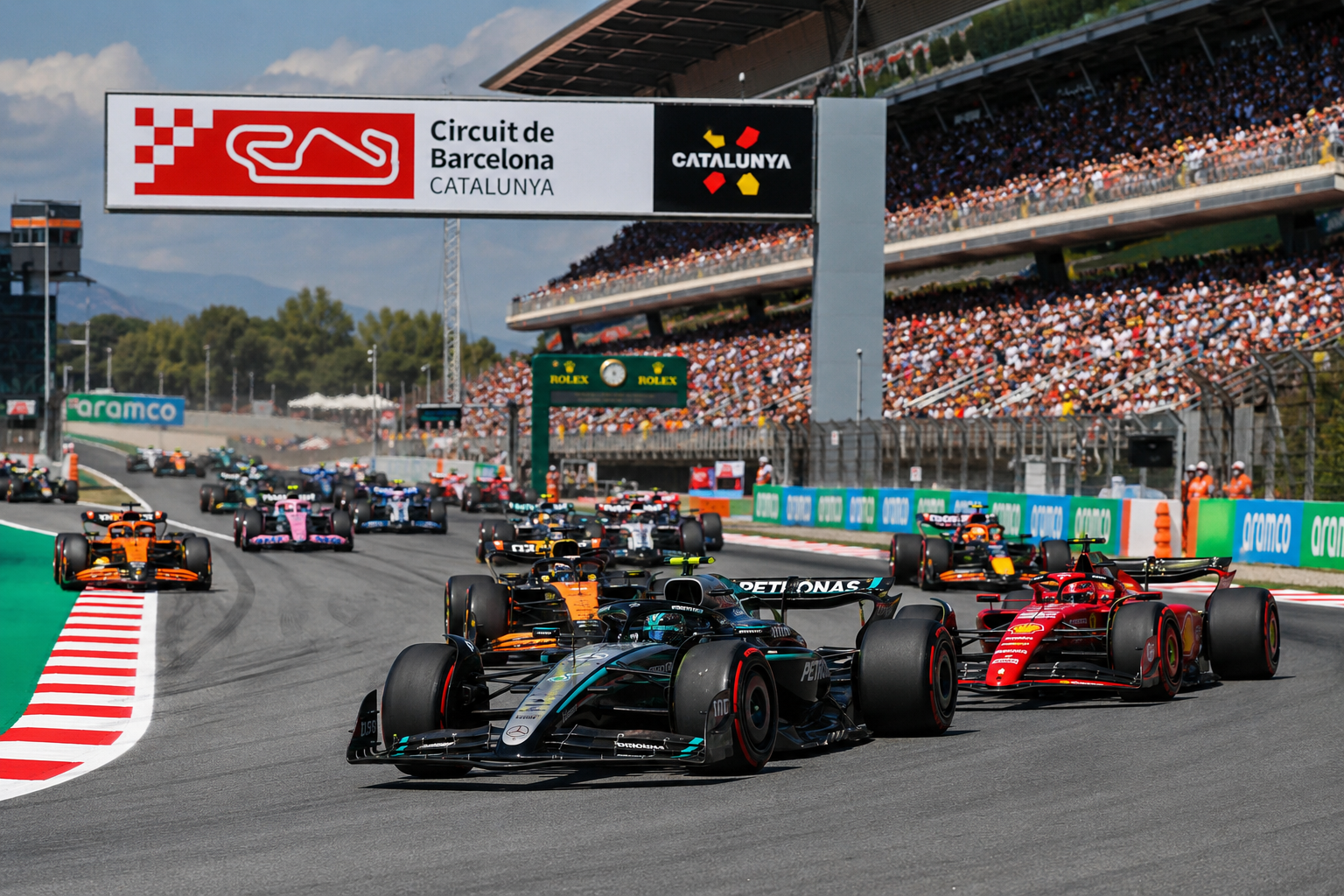 Russell sale desde la pole; así llegan los favoritos a Montmeló