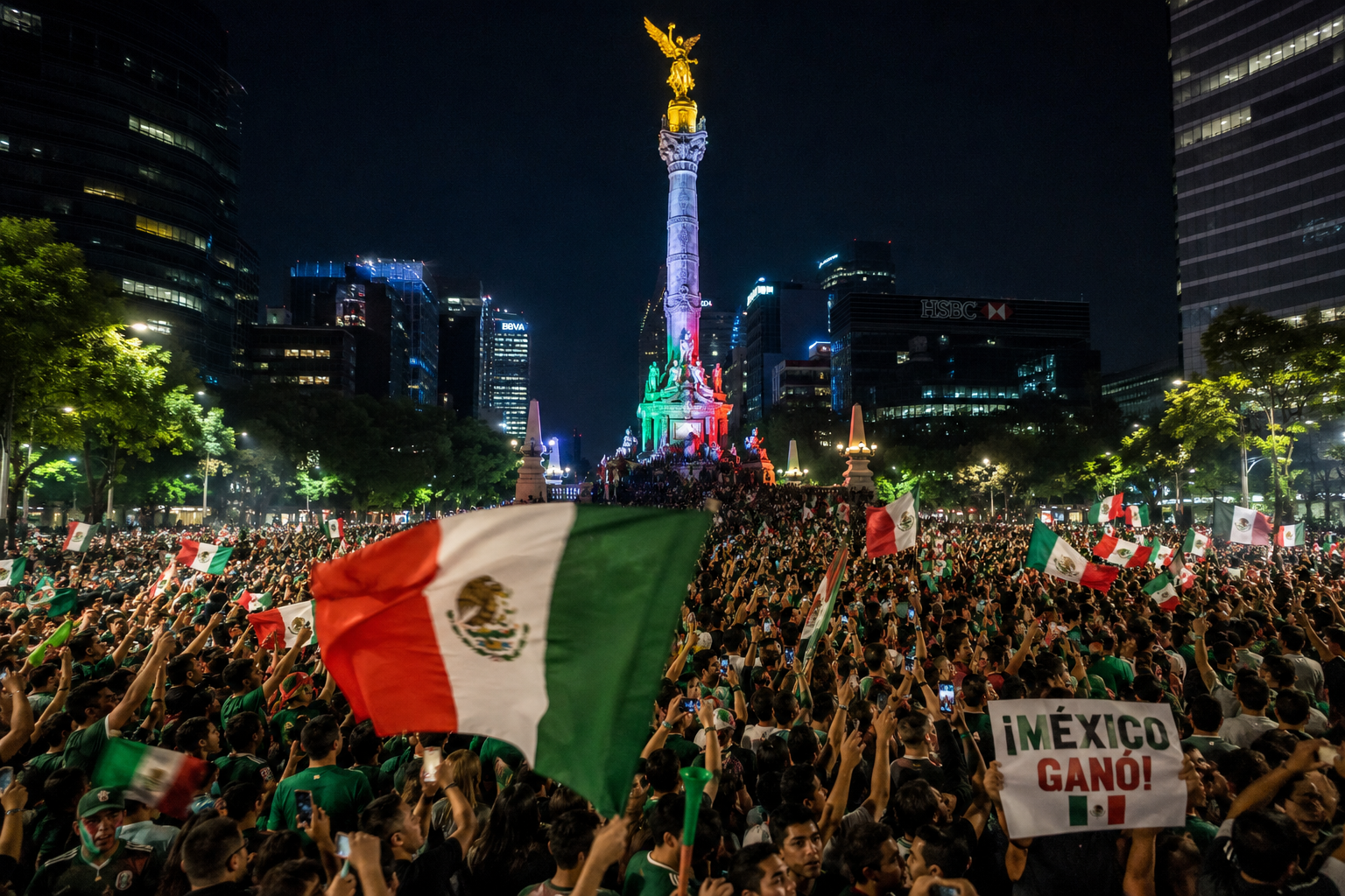 Victoria del Tri desata festejo masivo en Reforma y el Ángel capitalino