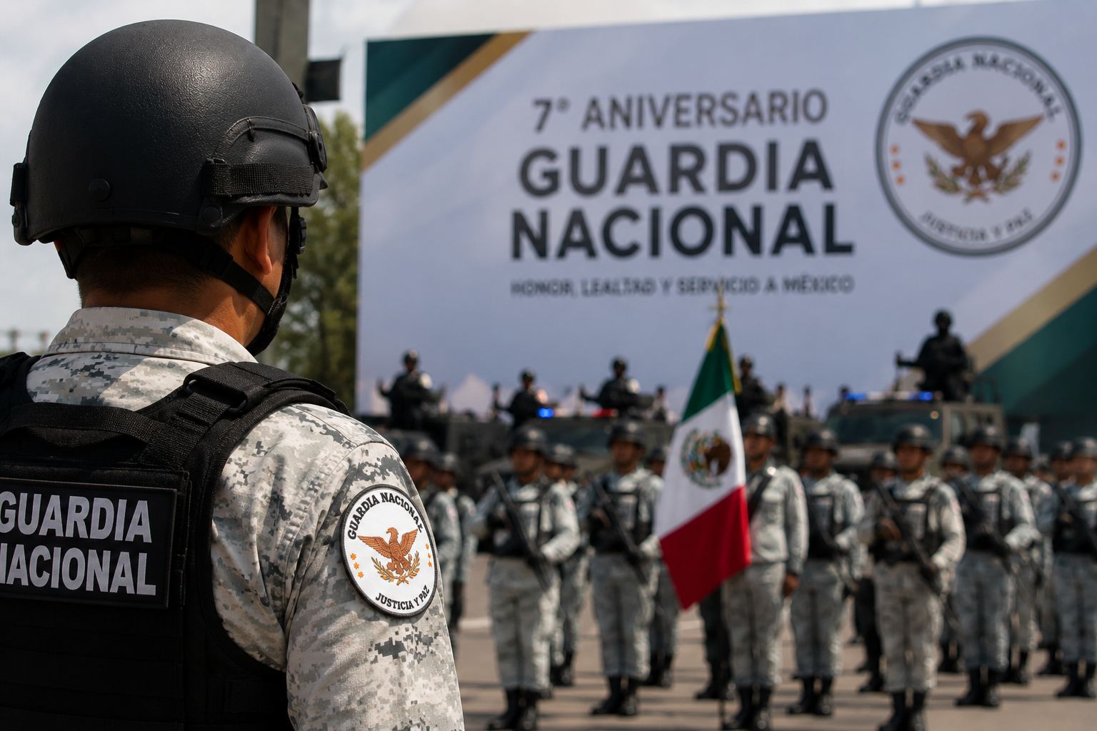 La presidenta Claudia Sheinbaum iniciará sus actividades con la conferencia "Las mañaneras del pueblo" en Palacio Nacional y posteriormente encabezará la ceremonia por el séptimo aniversario de la Guardia Nacional en Huehuetoca, Estado de México.