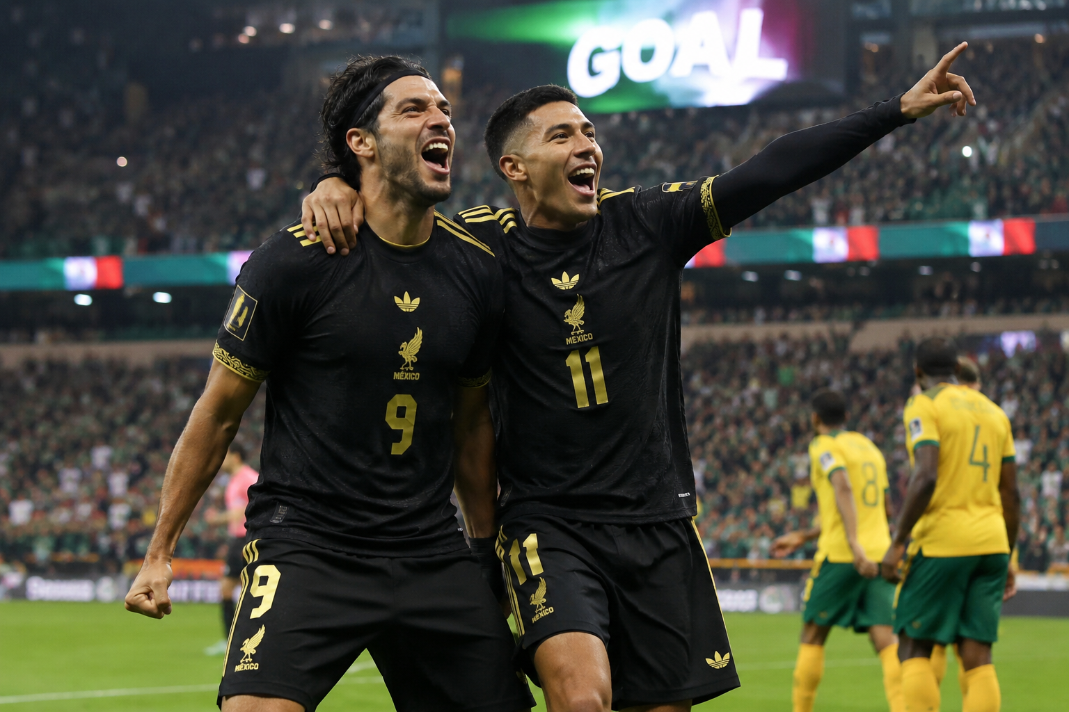 El Tri vence 2-0 a Sudáfrica y sueña en grande en su Mundial.
