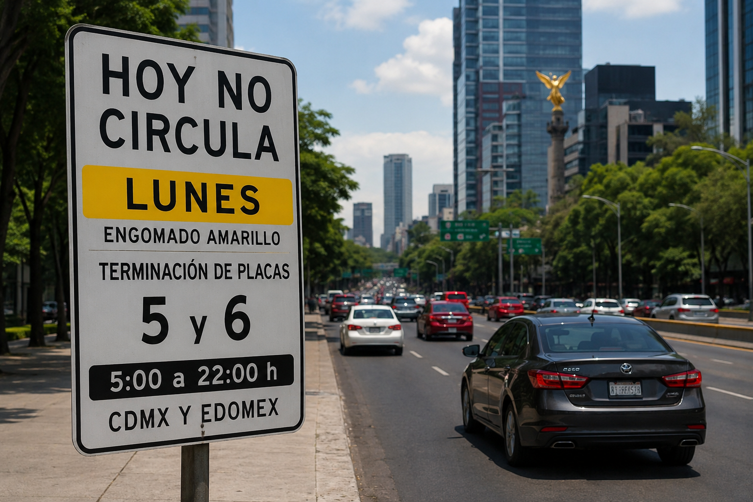 Restricción aplica a vehículos con placas 5 y 6 y holograma 1 y 2