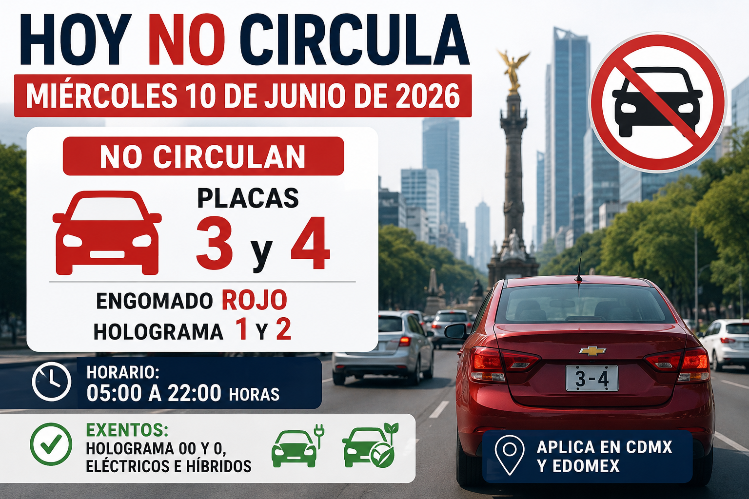 Restricción aplica a placas 3 y 4 con holograma 1 y 2.