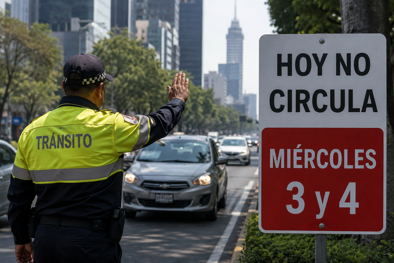 Engomado rojo y placas 3 y 4 con holograma 1 y 2 descansan hoy.