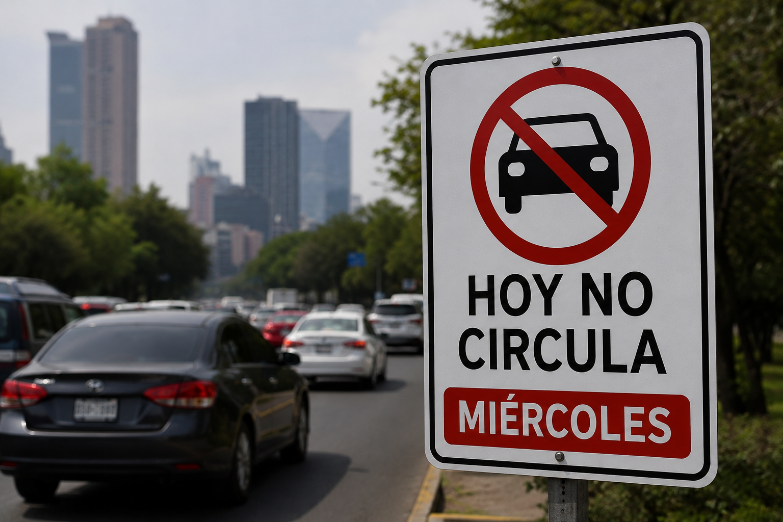 La restricción vehicular aplicará de 5:00 a 22:00 horas para unidades con engomado rojo y hologramas 1 y 2.