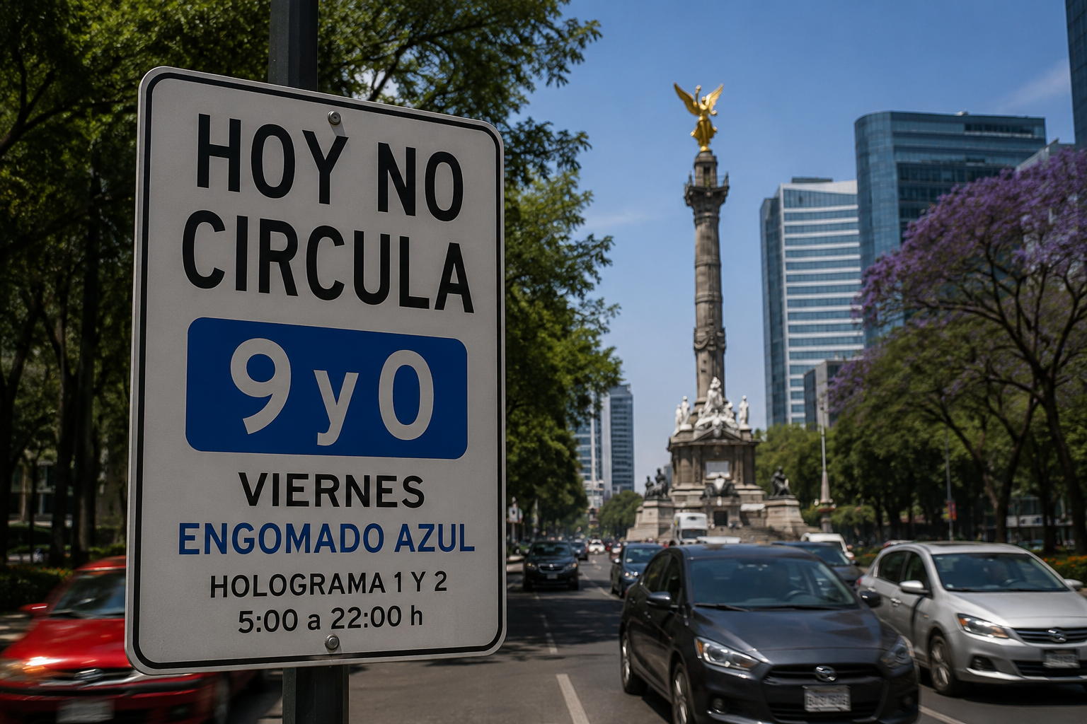 Autos con placas 9 y 0, holograma 1 y 2, no podrán circular.