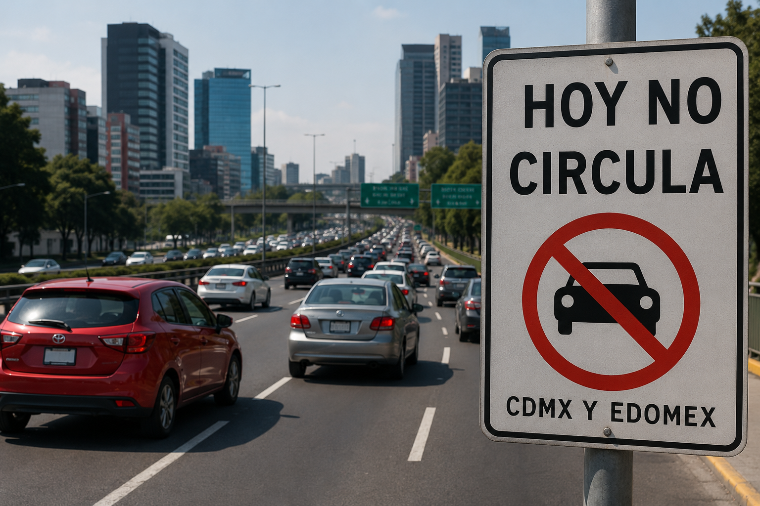 Restricción aplica a vehículos con engomado azul y placas 9 y 0