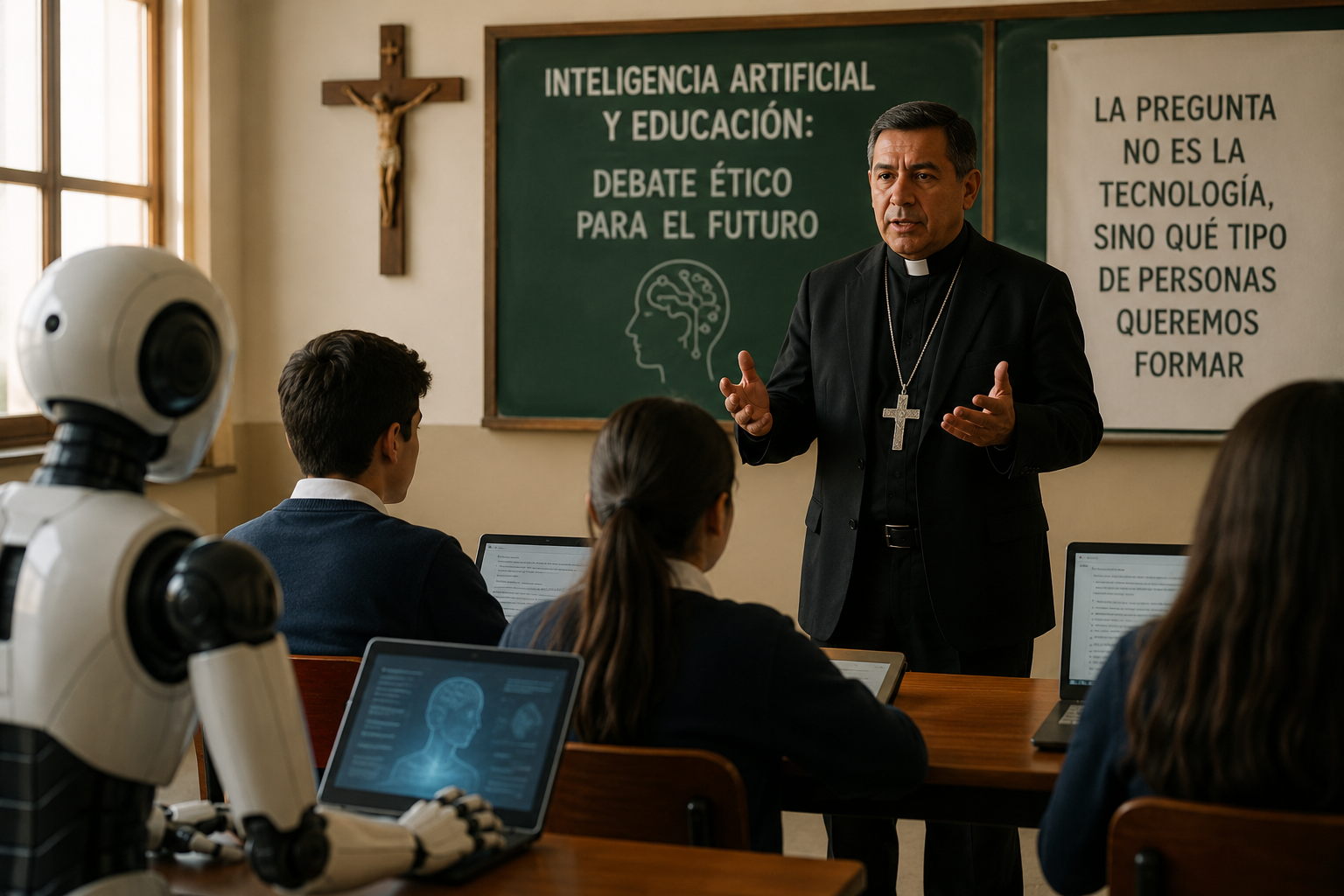 Iglesia advierte que la IA ya está en aulas y exige regulación ética.