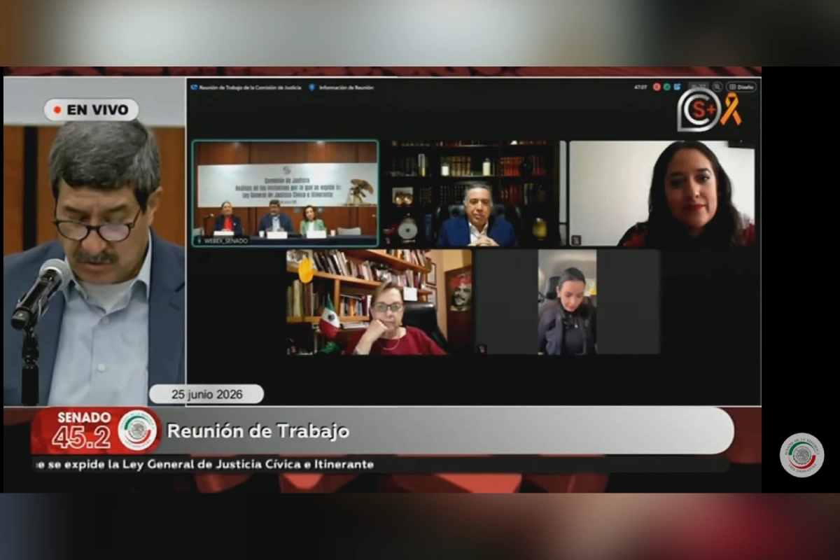 Senador de Morena retoma actividades en comisión por videollamada.