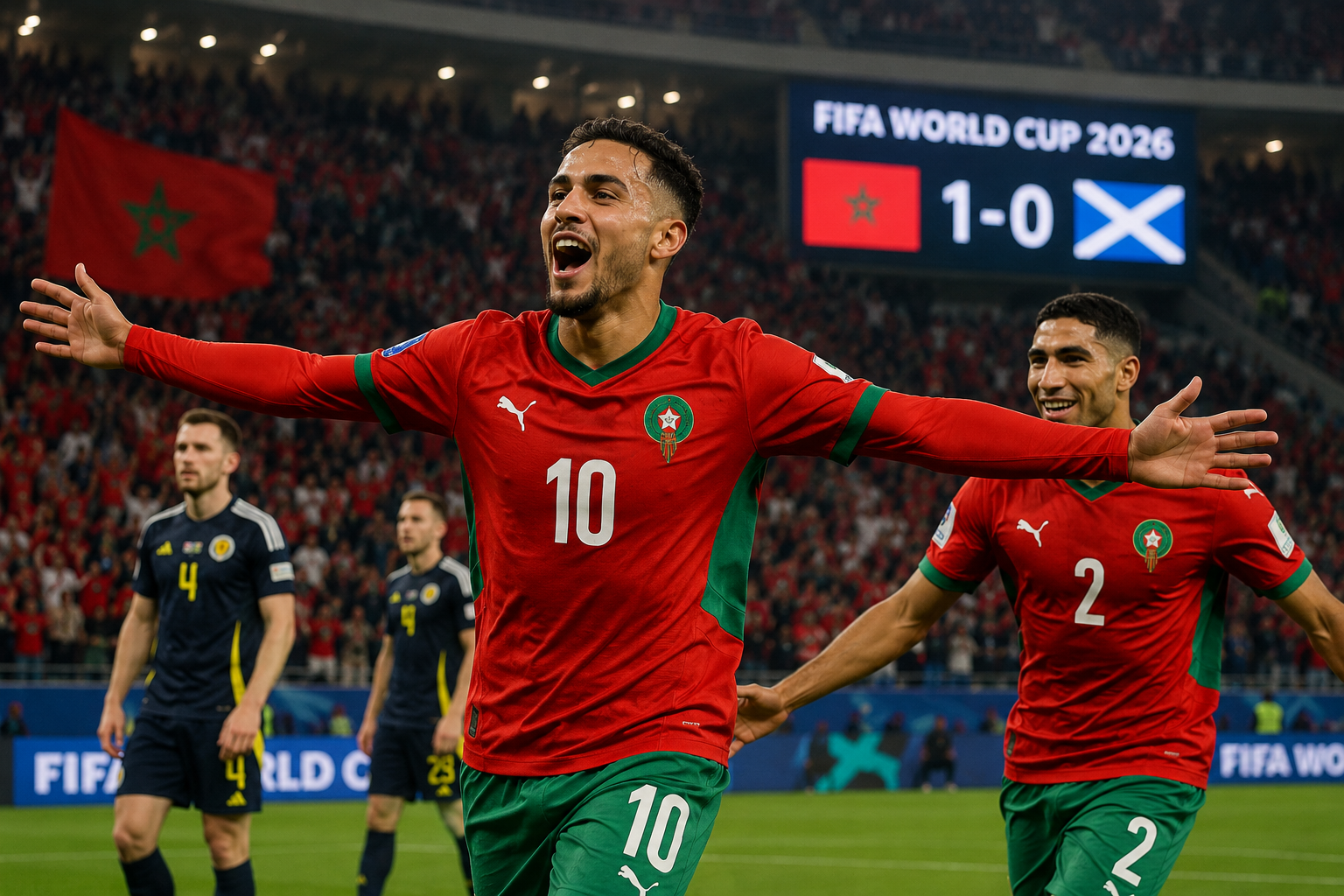 Brahim Díaz marcó el gol que acerca a Marruecos a la clasificación.