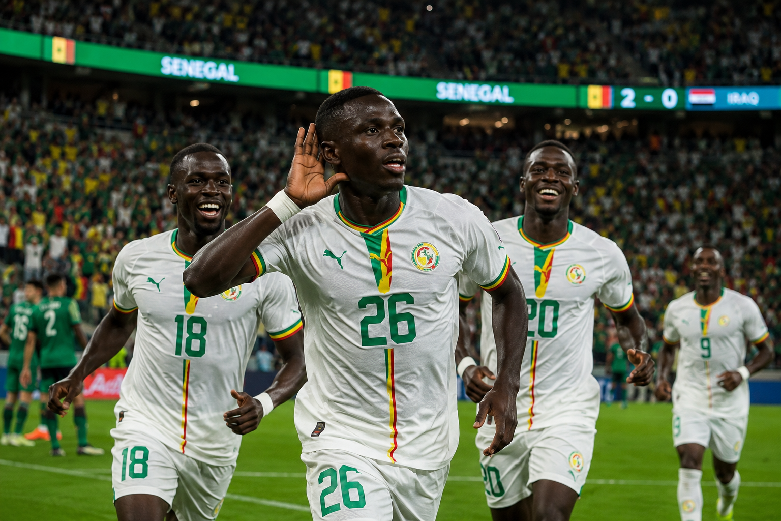 Senegal golea a Irak y conserva opciones de avanzar a la siguiente ronda.