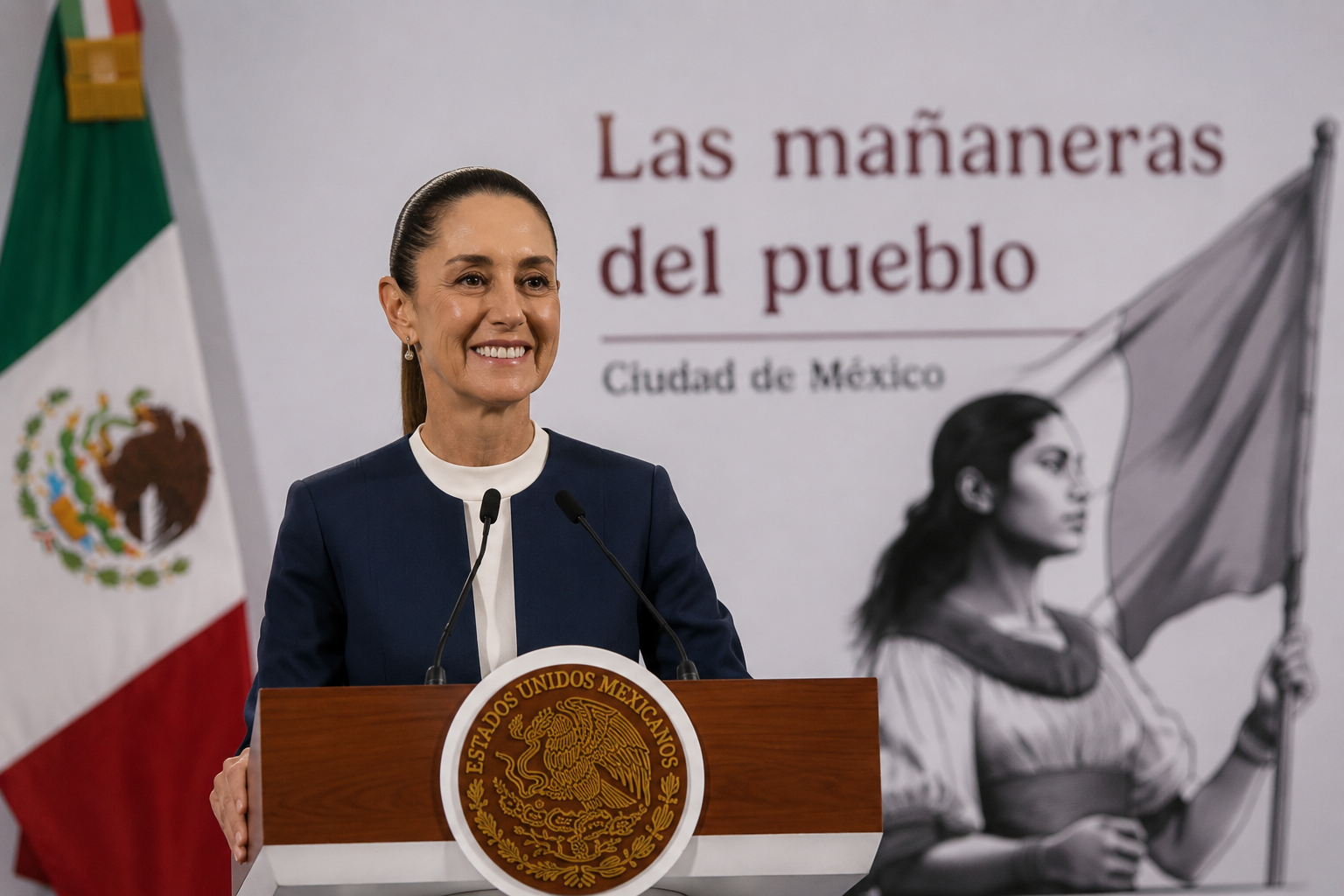 La presidenta Claudia Sheinbaum Pardo iniciará sus actividades públicas del lunes 29 de junio con la conferencia "Las mañaneras del pueblo", programada para las 7:30 horas en el Salón de Tesorería de Palacio Nacional.