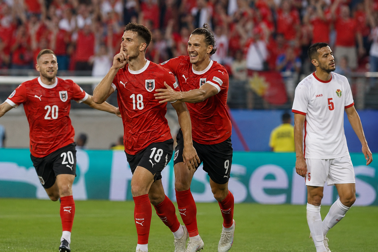 Austria debutó con triunfo sólido; Jordania compitió pero cayó 3-1.