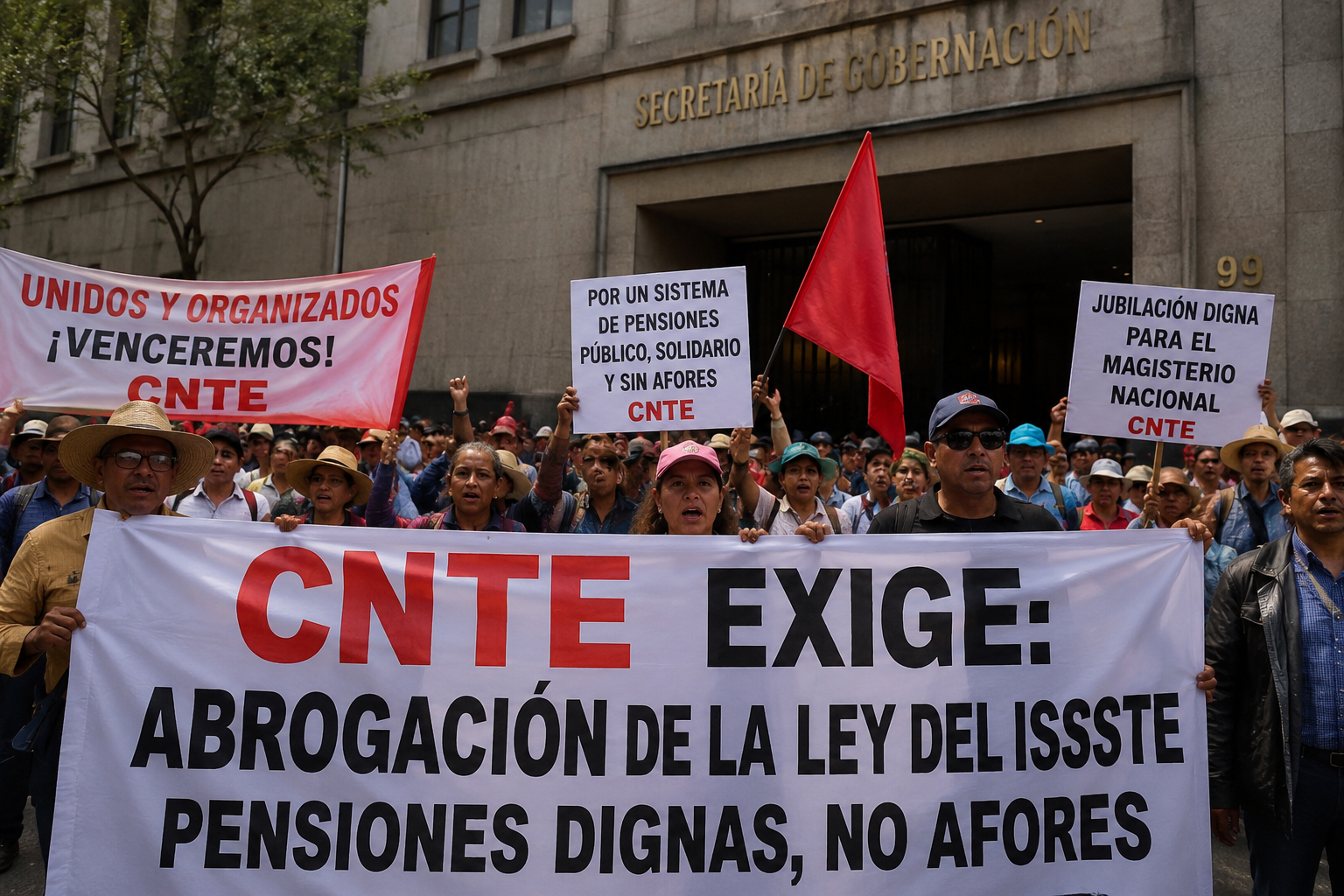 Segob plantea fortalecer pensiones; CNTE rechaza propuesta.