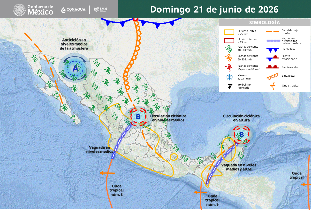 Fuertes lluvias, granizo y calor extremo pondrán en riesgo a 20 estados.