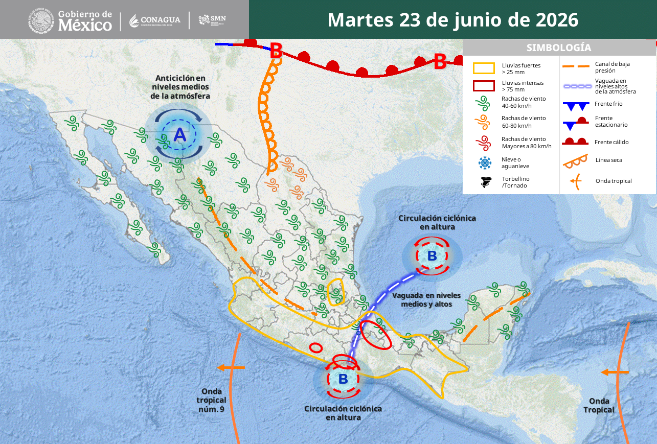 Pronostican lluvias intensas, inundaciones y temperaturas mayores a 45°C.