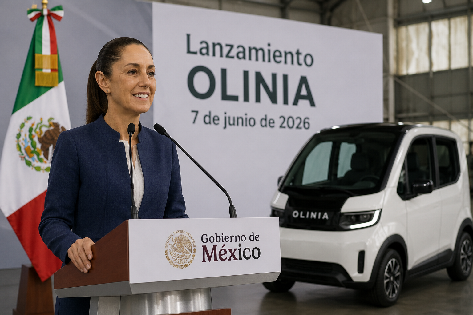 La presidenta de México, Claudia Sheinbaum Pardo, encabezará este domingo 7 de junio el lanzamiento de Olinia en las instalaciones de la Base Aérea Militar No. 1, en Zumpango, Estado de México.