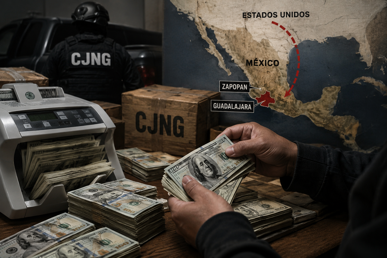 Red financiera del CJNG movía ganancias del narco entre ambos países.