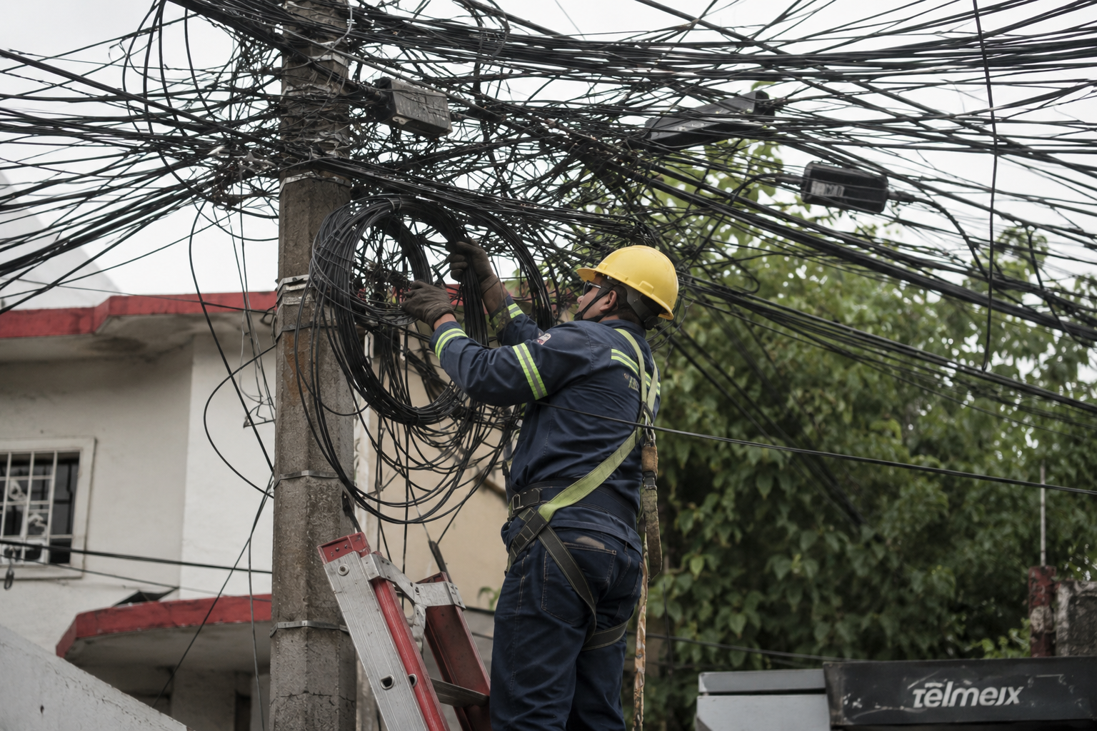 Retiran 1,983 km de cable en desuso para reducir riesgos urbanos.