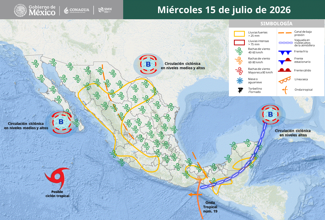 Lluvias, vientos y calor extremo mantendrán en alerta a gran parte del país.