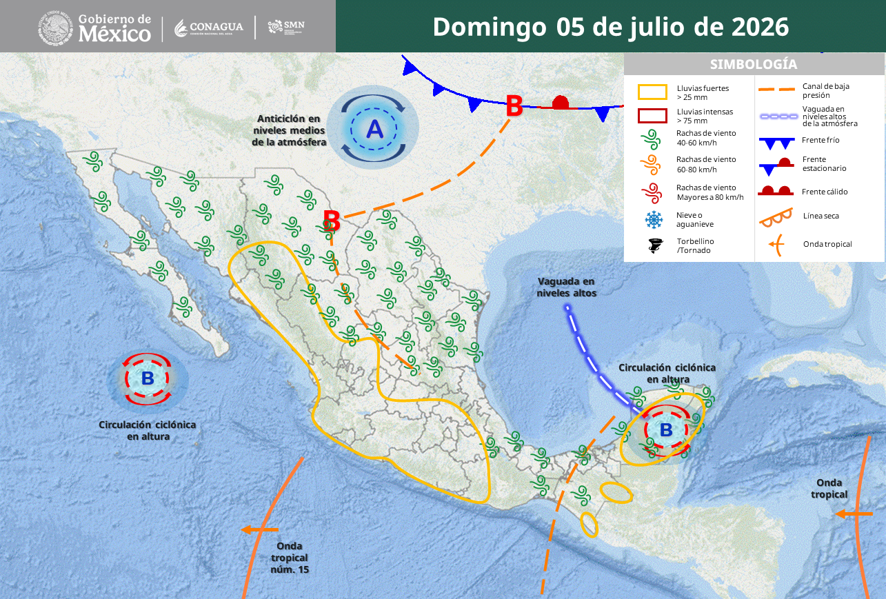 Pronostican tormentas, granizo y calor extremo en más de 25 estados.