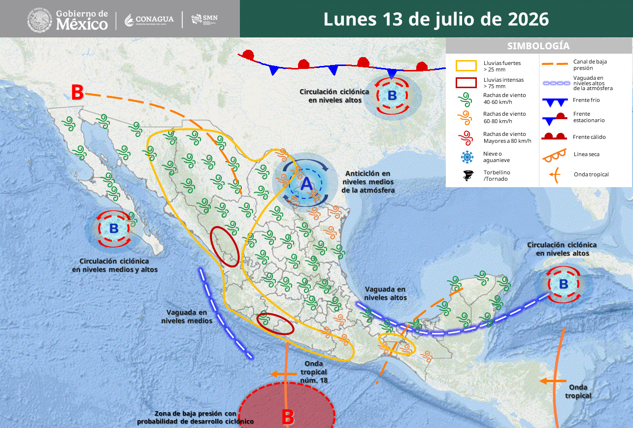 Amenaza ciclón al sur de Guerrero: activan alerta por lluvias intensas, inundaciones y calor extremo en México