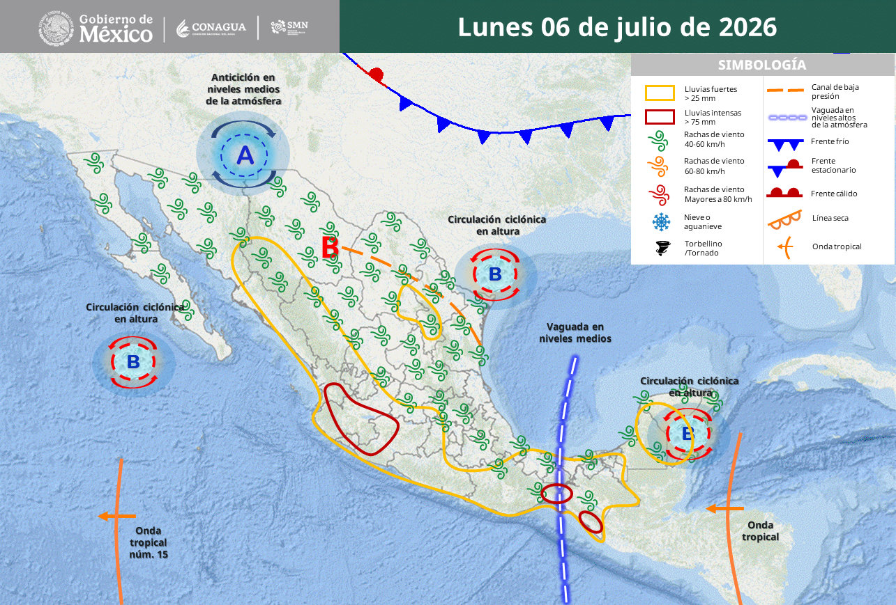 Fuerte temporal azotará al país mientras el noroeste mantendrá calor extremo.