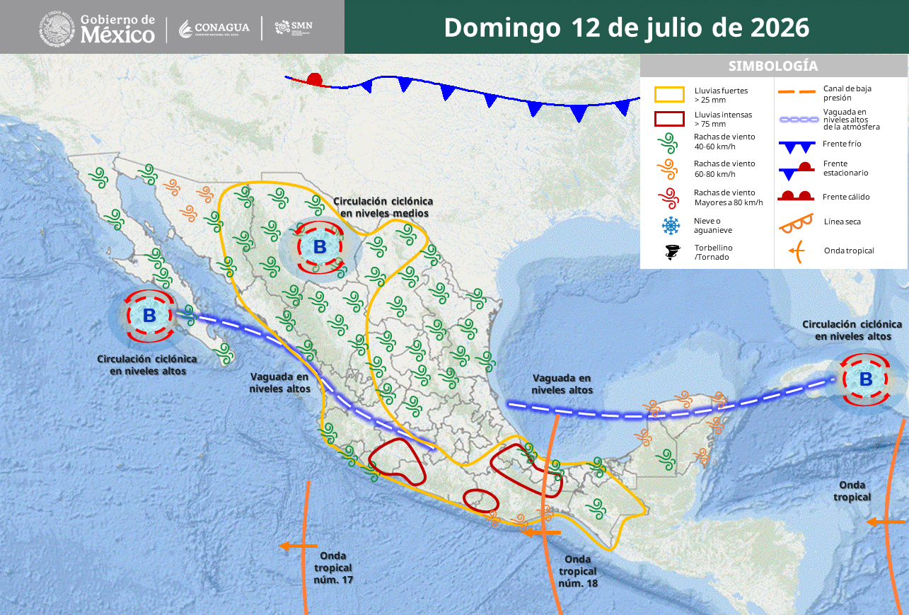 Prevén lluvias intensas, granizo y calor extremo en gran parte del país.