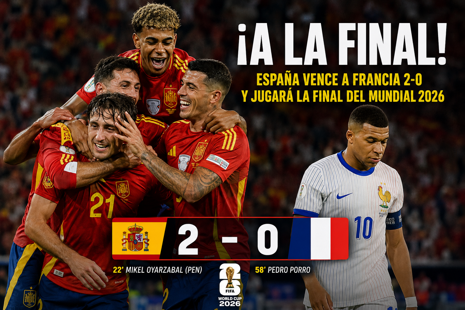 España elimina a Francia y avanza con autoridad a la final mundialista.